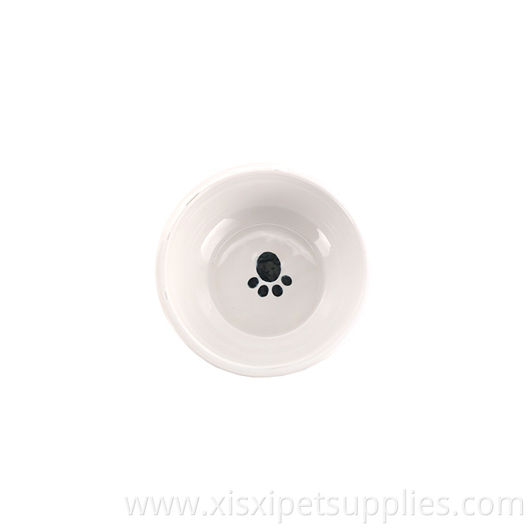 Wholesale Customizable Custom White Ceramic Pet Dog Bowl
